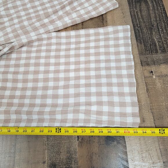 NWT Free People Seersucker Plaid Neutral Gingham Wide Leg Jumpsuit‎ Womens 8 - Picture 14 of 16